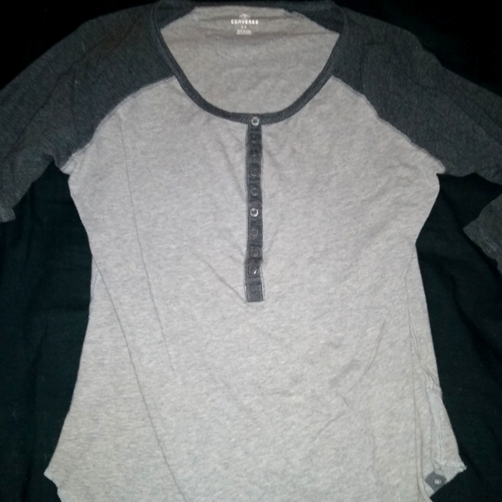 Converse half sleeve tee dark n light grey size large